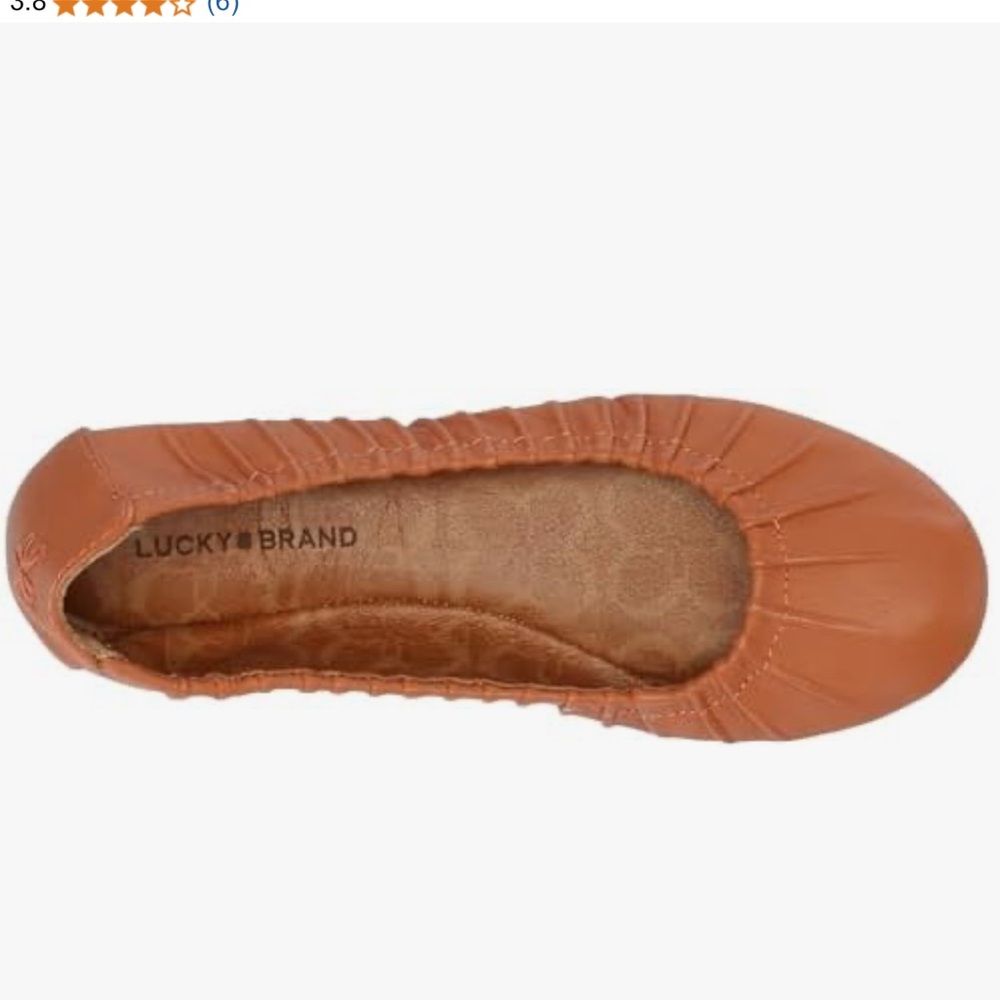 🌸LUCKY BRAND🌸 Erla Ballet Flat Orange Leather Flexible Flats Size: 7M - Picture 3 of 10